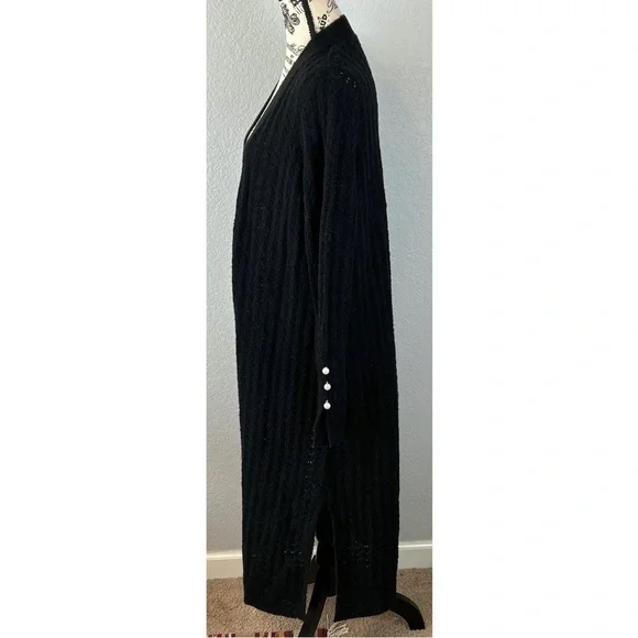 Rachel Parcell Black Knit Delicate Duster Cardigan, size Medium - Picture 4 of 10